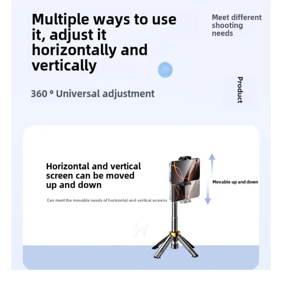 Othr Black Bluetooth Remote Control Selfie Stick